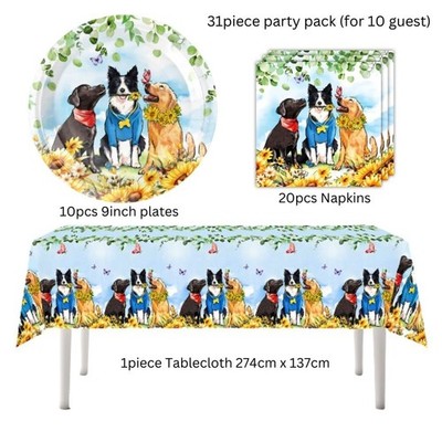 Haustier Tiere Happy Birthday Hunde Katzen Geschirrset Party Serviette Tischdecke