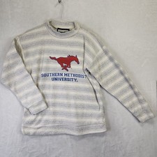 Woolly Threads SMU Southern Methodist University Striped Pullover Mens Medium