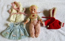 Vintage 1969 8" Deluxe Reading Doll with Extra Clothing.