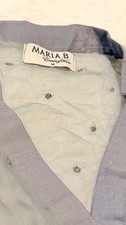 Maria B Gray Chiffon Shirt with Metallic Thread Embroidery and Pearl trim on