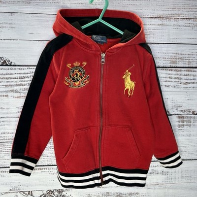 Vtg Polo Ralph Lauren Snow Challenge Cup Full-Zip Hoodie Big Pony Youth Small