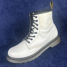 Dr. Martens Combat Boots 1460 J White Kids Size 4 US Air Wair Ankle Zipper