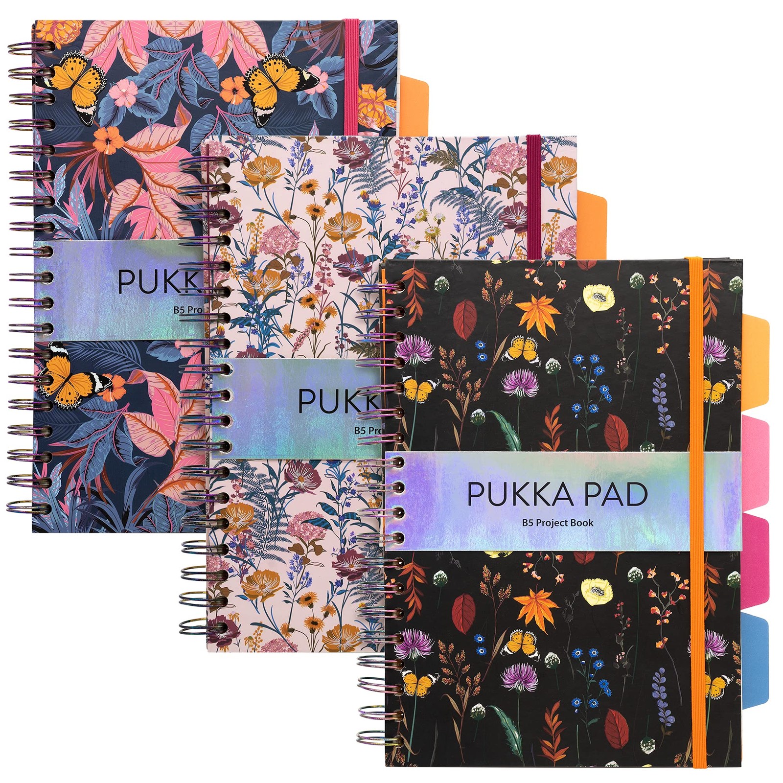 Pukka Pad Bloom B5 Hardcover Project Book - Bloom– 25.4 x 18 cm – Pack of 3 Asso