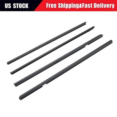 4× Window Moulding Weatherstrip Black Fits For Honda Insight 2010-2014 USA