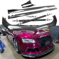 Carbon Fiber Front Bumper Lip Spoiler Side Skirt Body Kits For Audi A3 A4 A5 A6 Carbon Fiber Front Bumper Lip Spoiler Side Skirt Body Kits For Audi A3 A4 A5 A6