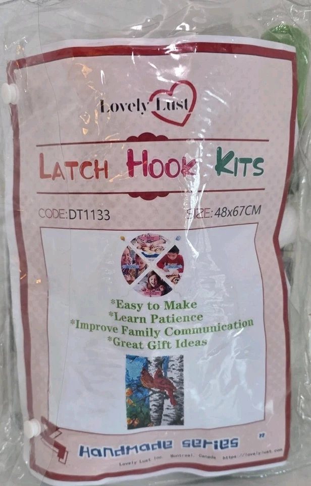 Lovely Lust Two Cardinals Rug Latch Hooking Kit 48X67 CM DT1133 With Hook NEW - Image 2 of 4