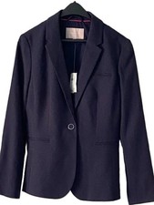 NWT Banana Republic Navy Blue Dot Dobby Textured Career Blazer Jacket 10