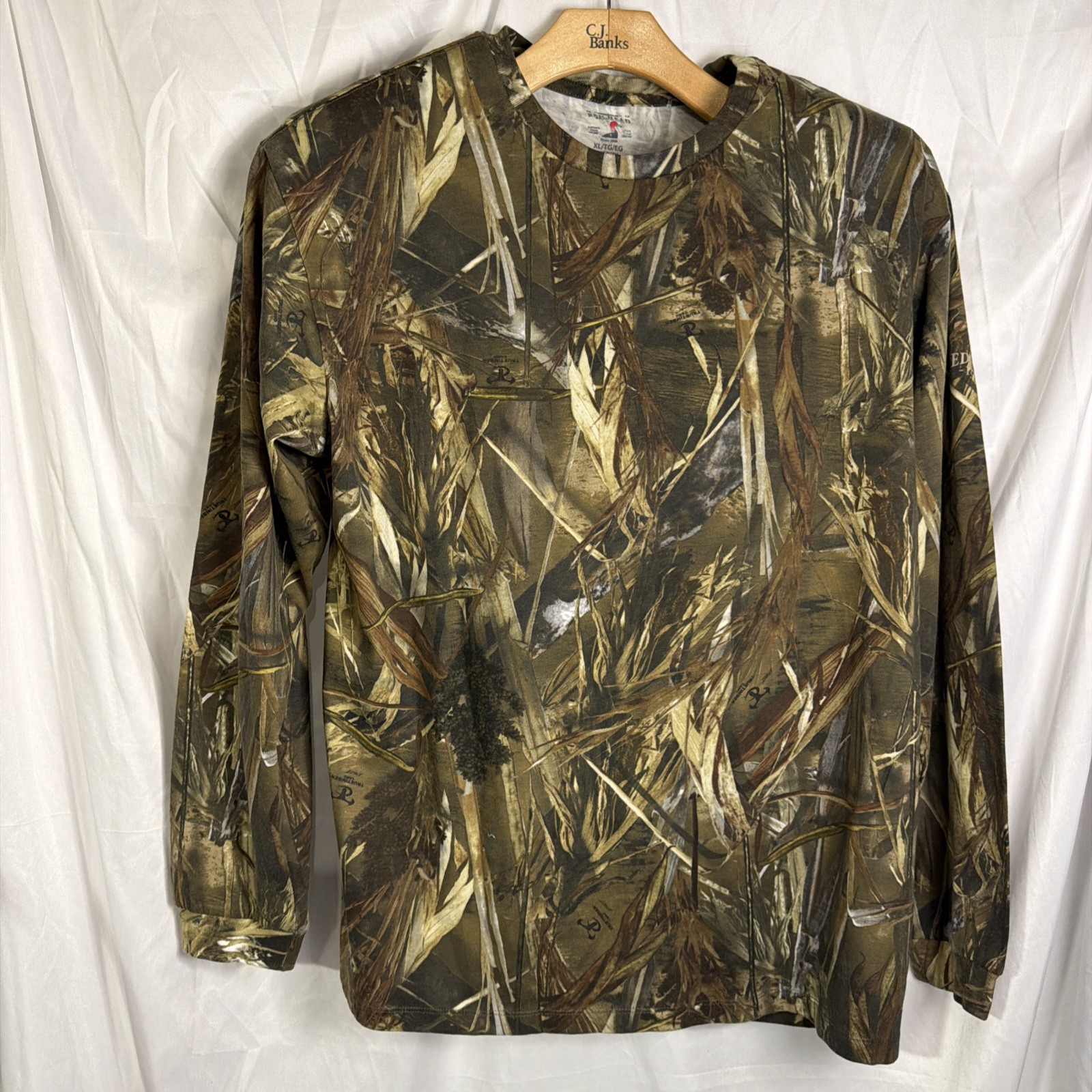 Red Head Brown Camo Camouflage Long Sleeve T-Shirt Hunting Outdoors Size XL