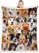 Dog Print Blanket Dog Lover Gifts Funny Cute Dogs on Blanket Puppy Dog Themed Gi