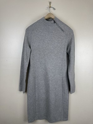 E3 by Etcetera Women s Gray Knit Sweater Dress Size S Minimalist Mock Neck