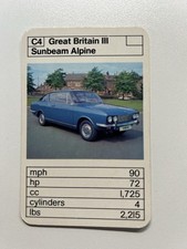 Ace Trump Cards Game-Cars Sunbeam Alpine 1970's