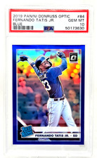2019 Optic BLUE REFRACTOR FERNANDO TATIS JR RC Card /75 PSA 10 GEM MINT