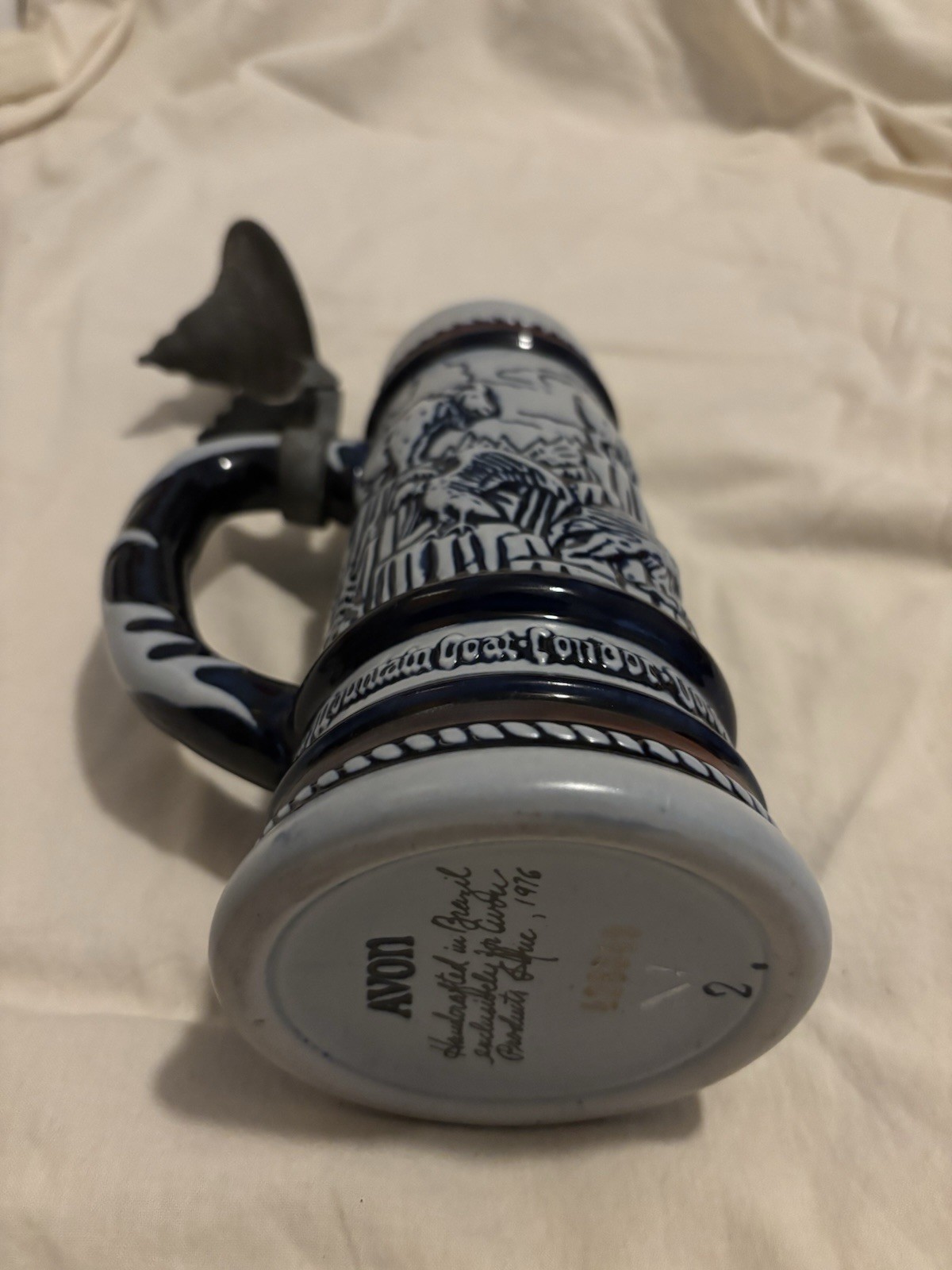 Vintage 1976 Avon Collectible Beer Stein, Vintage Avon Beer Stein Pewter Lid