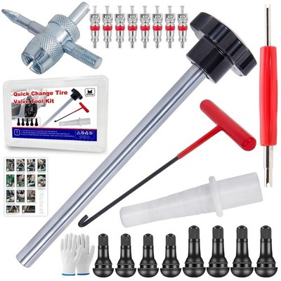Richcat 51025 Quick Tire Valve Change Tool for Cars,Tire Stem Set A 