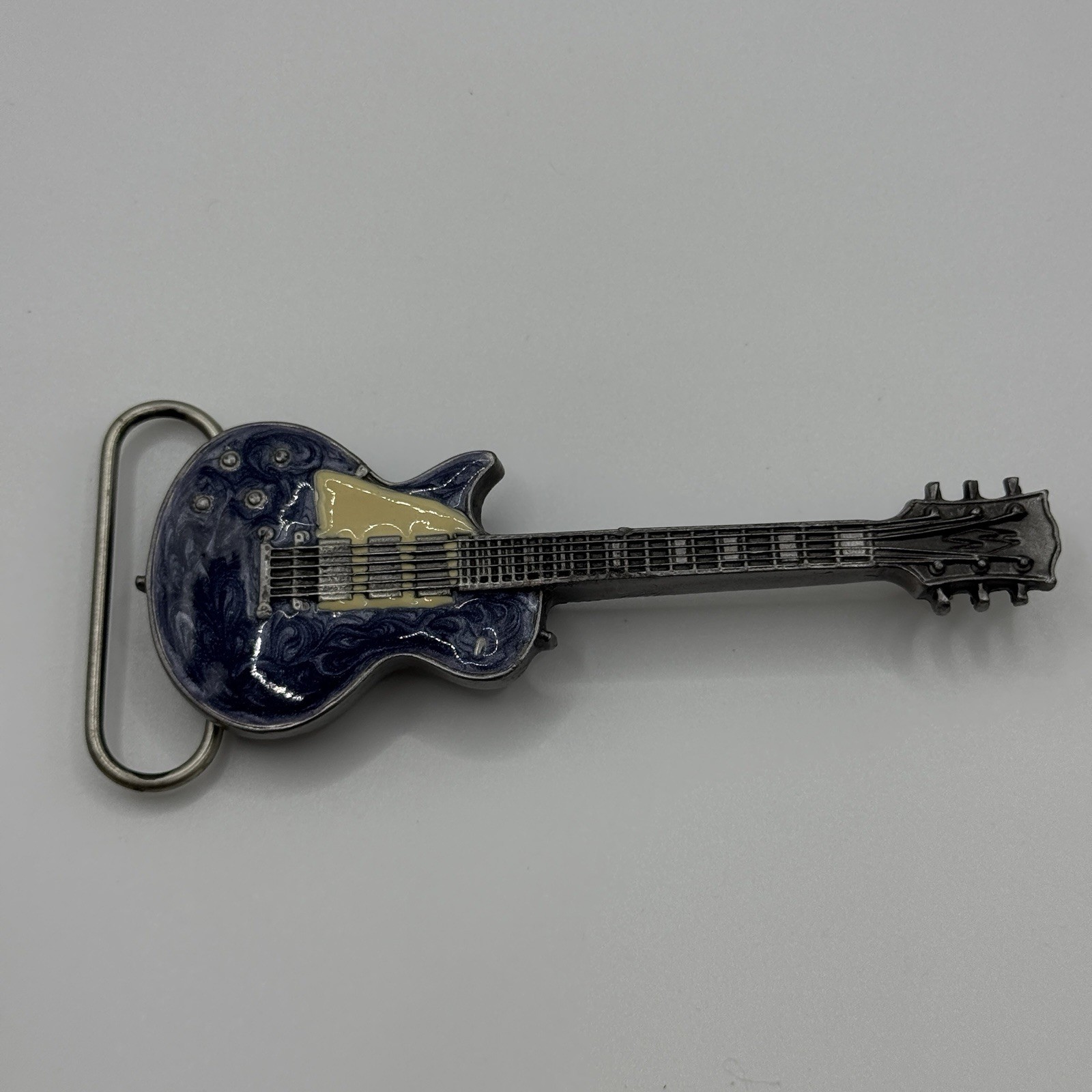 Guitar Vintage Belt Buckle, 1981, Bergamot Brass Works U-96, Made In USA