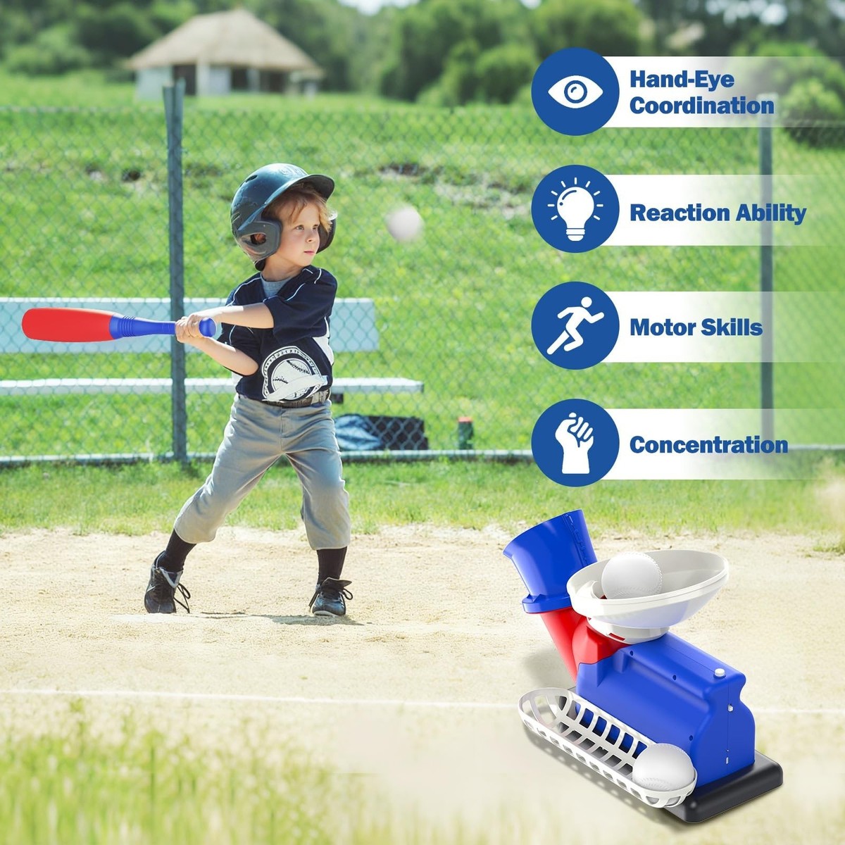 Automatic Baseball Pitching Machine for Kids, Baseball Hitting