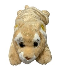 FAO Schwarz Gold  White Plush Tiger With Glitter Stripes