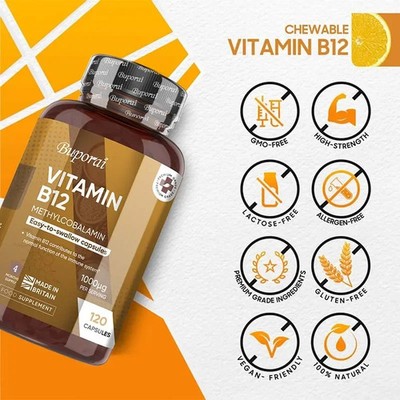 Vitamin B12 240pcs, Metabolism, Improves Mental Clarity, Boosts Cellular Energy