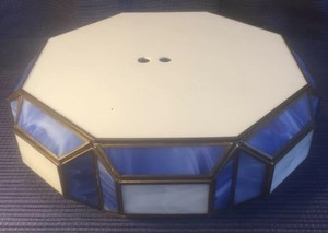 Vintage Blue White Slag Stained Glass Ceiling Fan Replacement