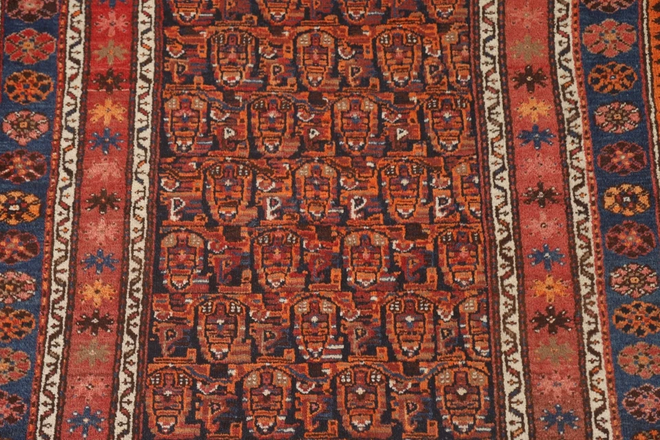 Alfombra Malayer Vintage Paisley Azul Marino/Rojo 4'x7' Lana Hecha a Mano Alfombra Tradicional Foto 4 de 4