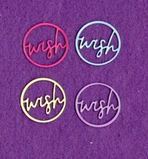 Circle words WISH die cuts scrapbook cards