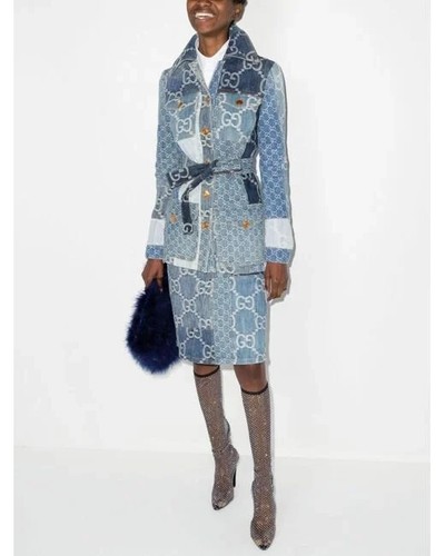 Gucci GG Patchwork Denim Mini Skirt 701436 -With Tags- RRP$4,000 AUD - Picture 2 of 8