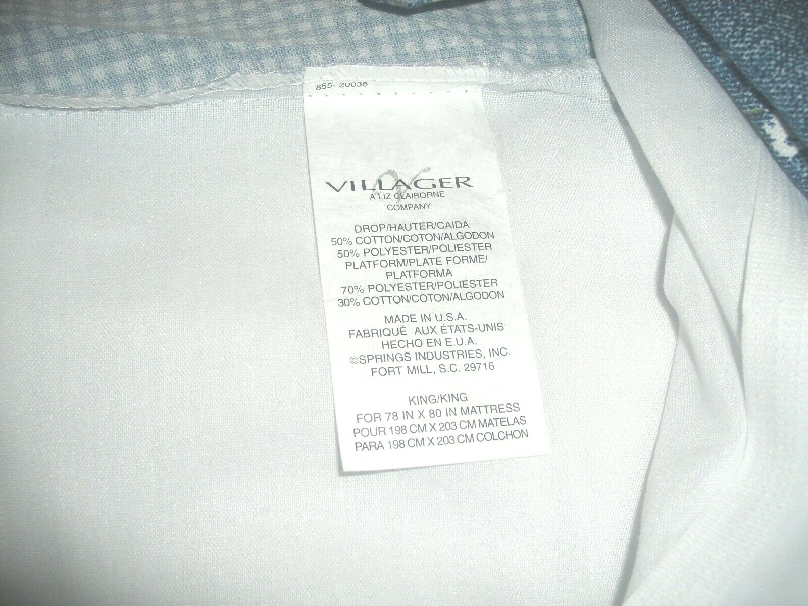 SHABBY COTTAGE BLUE GINGHAM BED SKIRT FLORAL SHAM KING PARIS CHIC eBay