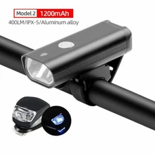 Bicycle Light Set 2000mAh USB Rechargeable Bike Front Lamp Waterproof 400 Lumen