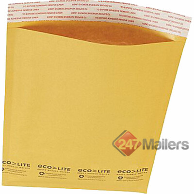 Ecolite #2 Kraft Bubble Mailers Envelopes 8.5'' x 12''  Pack of 10