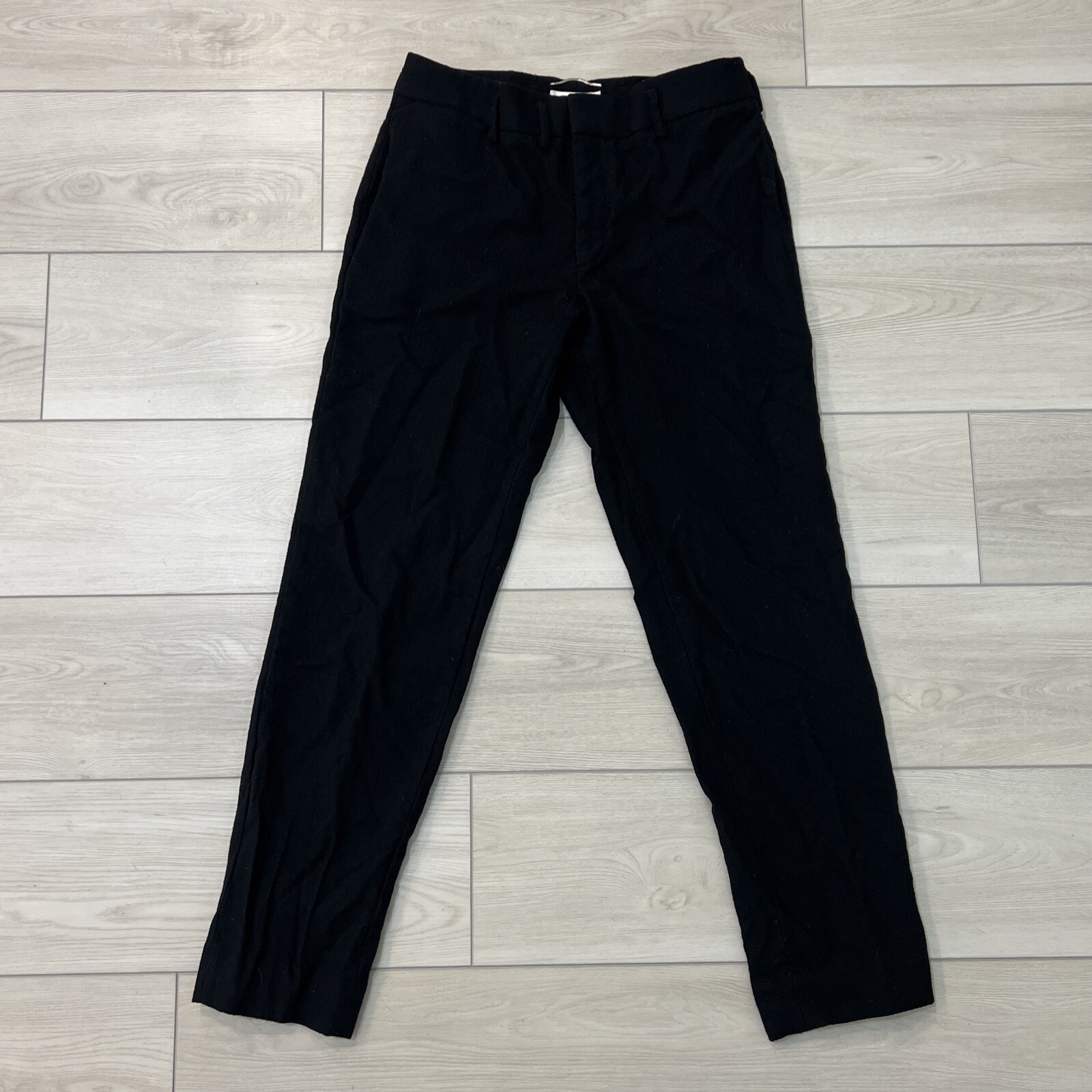 Pantalone chino Saint Laurent Paris nero lana vita media gamba slim tasche misura 28”x27