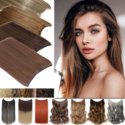 Long Thick Hairpiece Hidden No-Clip Natural Wire in Hair Extension