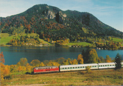 Postkarte: Diesellokomotive BR 218 der DB AG bei Fischhausen-Neuhaus, 12.10.2000
