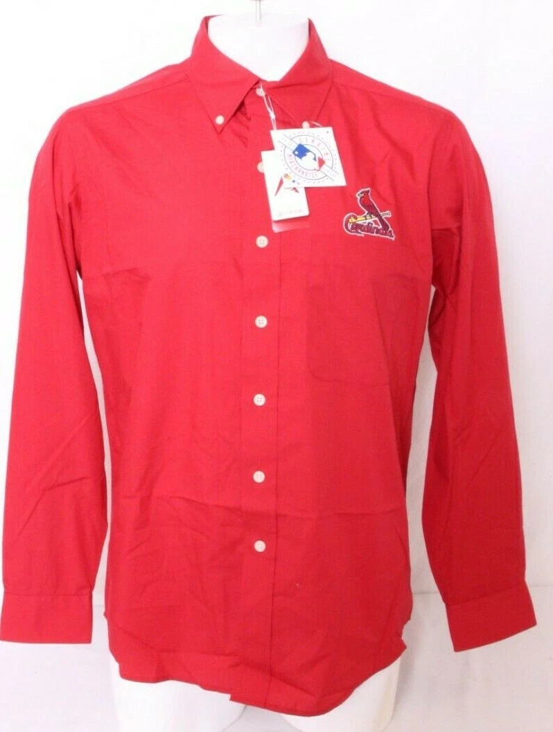 NEW Saint St. Louis Cardinals Antigua Dynasty Red Button Down Shirt Men's L