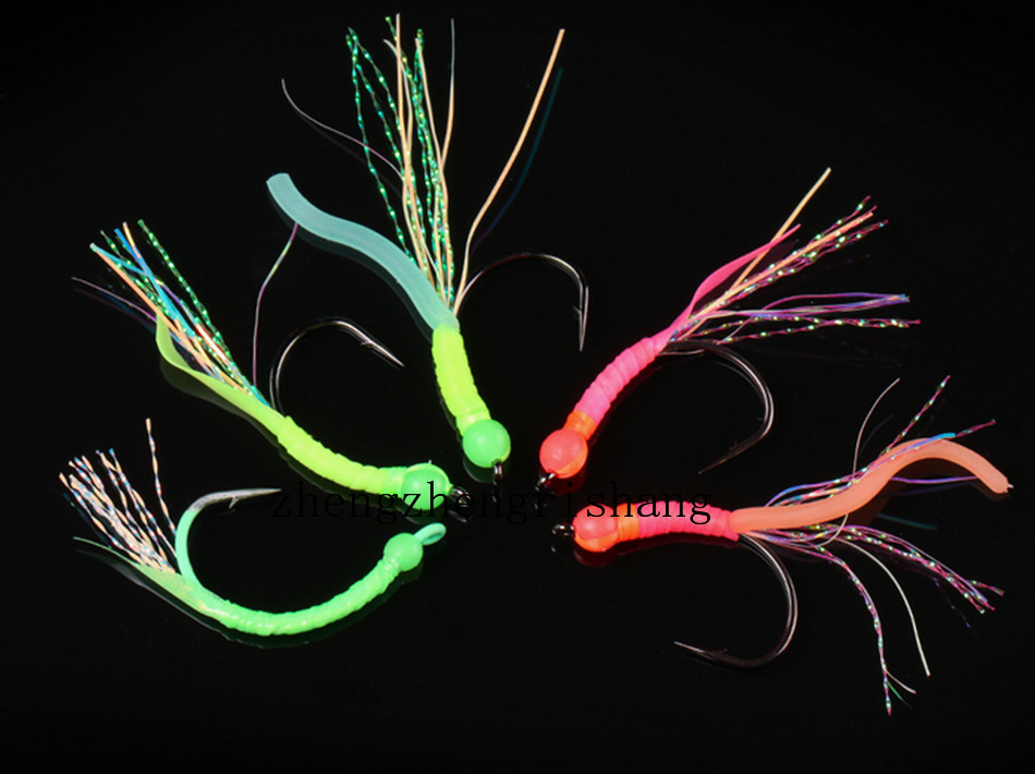 6pcs Luminous Beadhead Flies For Sabiki Rigs Saltwater Lures Fishing Hook 3#  - Image 13