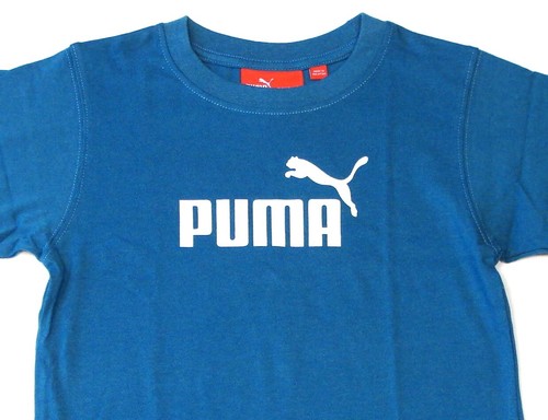 Camiseta Puma Signature Azul Manga Corta Tallas Pequeñas Nuevas con Etiquetas - Imagen 2 de 3