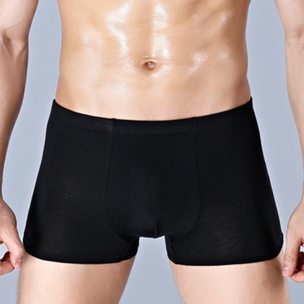 Breathable Men's Modal Boxer Briefs Shorts with Stretchable Pouch