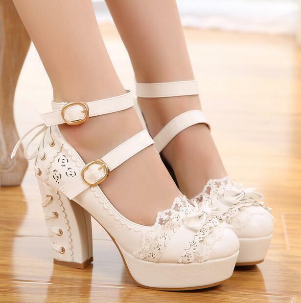 Sweet Chunky Heel Mary Jane Ankle Strap Party Shoes for Women