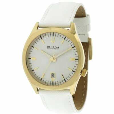 Bulova Accutron II Limited 97B131 White Strap Watch Leather