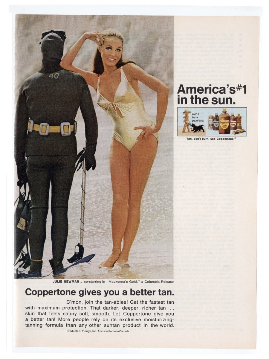 1960s mag print ad COPPERTONE Sun Tan Lotion sexy JULIE NEWMAR Mackenna's  Gold | eBay