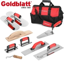 Goldblatt 8 Piece Masonry Hand Tool Set & 2 Piece Stainless Steel Trowel Set NEW