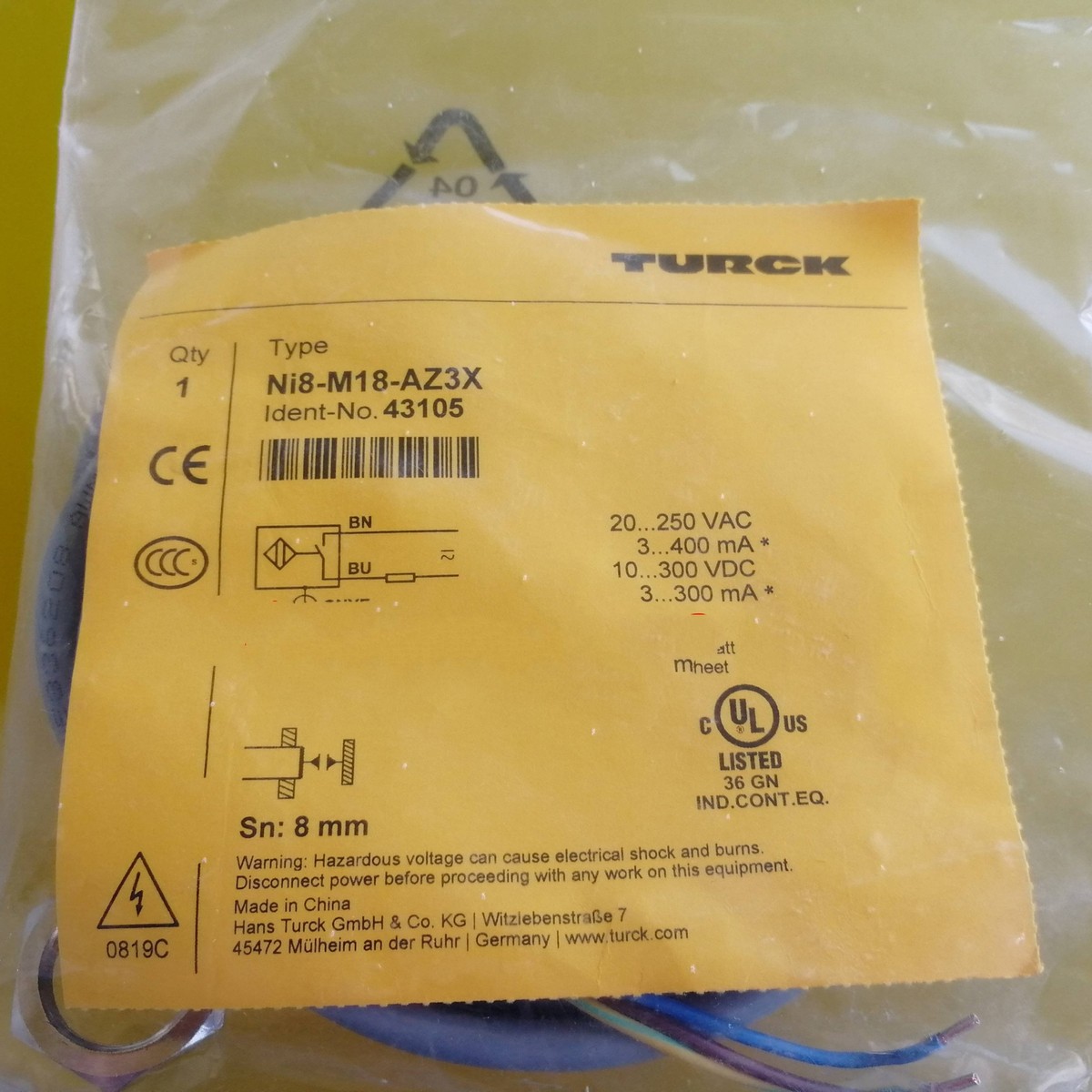 1PC New TURCK NI8-M18-AZ3X Proximity Switch NI8M18AZ3X | eBay