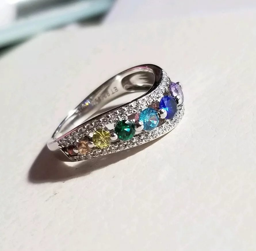 JTV Sterling Silver Rainbow red orange yellow green blue purple