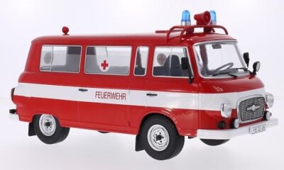 Barkas B 1000 Mini Bus Fire Brigade Ambulance 1:18 Model Modelcargroup