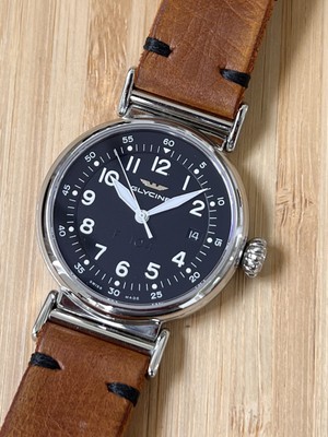 GLYCINE F 104 Automatic Swiss Watch 40mm GL0129 Black Dial Rare - Main Image