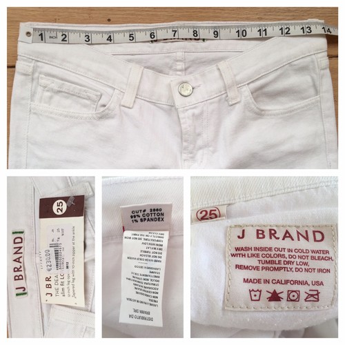 J BRAND Women's New 25 White The Deal Ankle Zipper Low Waist Tapered Slim Jeans - Picture 12 of 12
