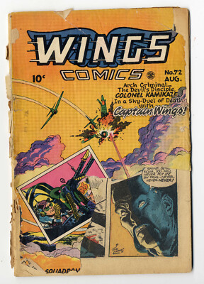 Wings Comics #72 Fiction House 1946 Jane Martin Suicide Smith