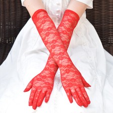 Women Evening Drive Protect Lace Elbow Long Gloves Wedding Bridal Party Gloves