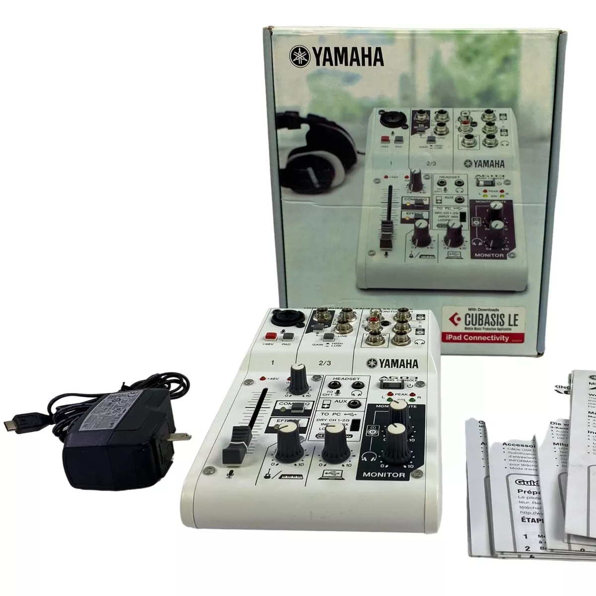 Yamaha AG03 3-Channel Mixer USB Interface Studio Live Podcast Open