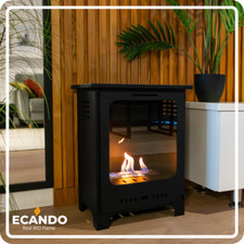 Freestanding Bioethanol Fireplace Insert KOZA MINI Black Indoor-Garden-Patio