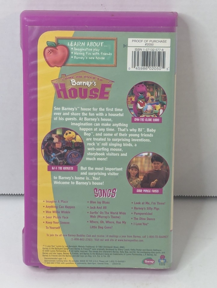 Barney - Come on Over to Barneys House (VHS, 2000) 45986020505| eBay